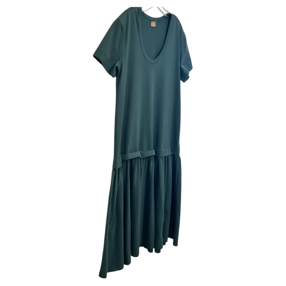 Free People Herron Drop Waist Maxi Dress Small Cotton Tiered Boho Green‎ - Picture 8 of 14